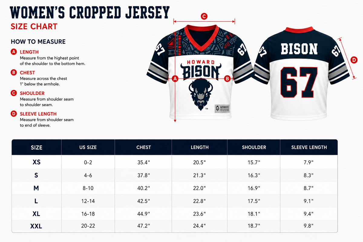 Howard University HBCU Jersey – Cropped