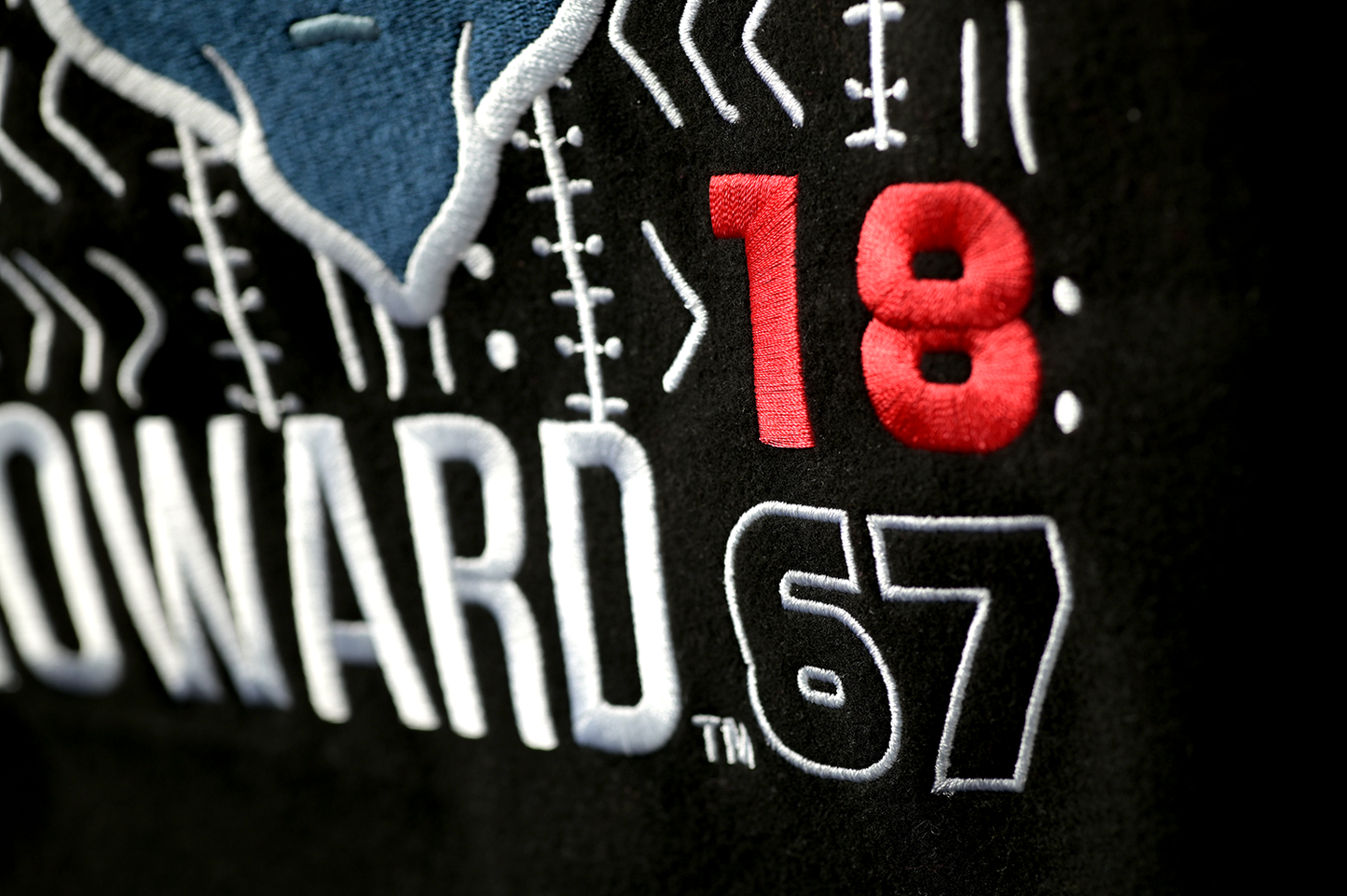 Cropped Howard Bison Mudcloth Varsity Jacket