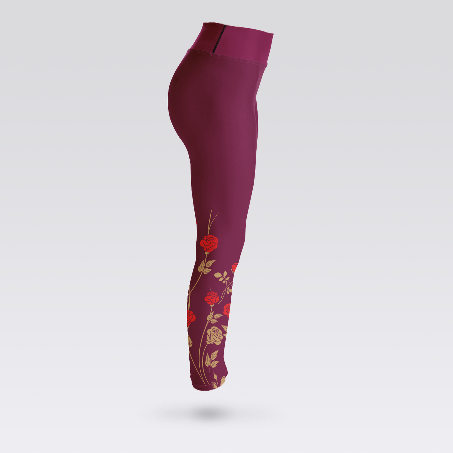 Wine Floral Leggings