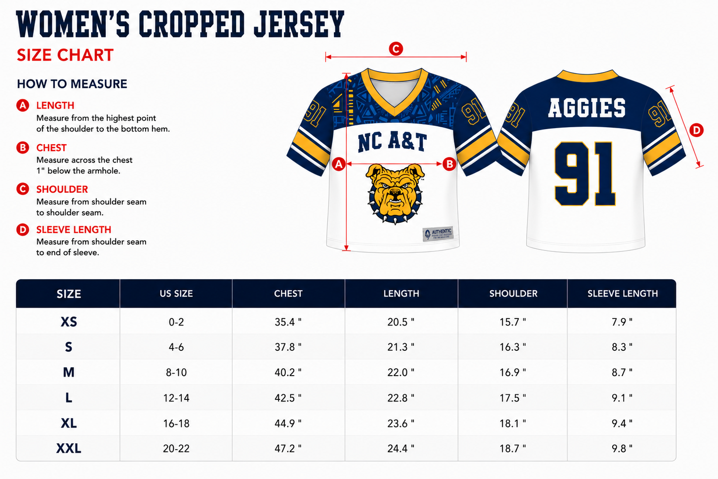 NC A&T Cropped Jersey *PRESALE*