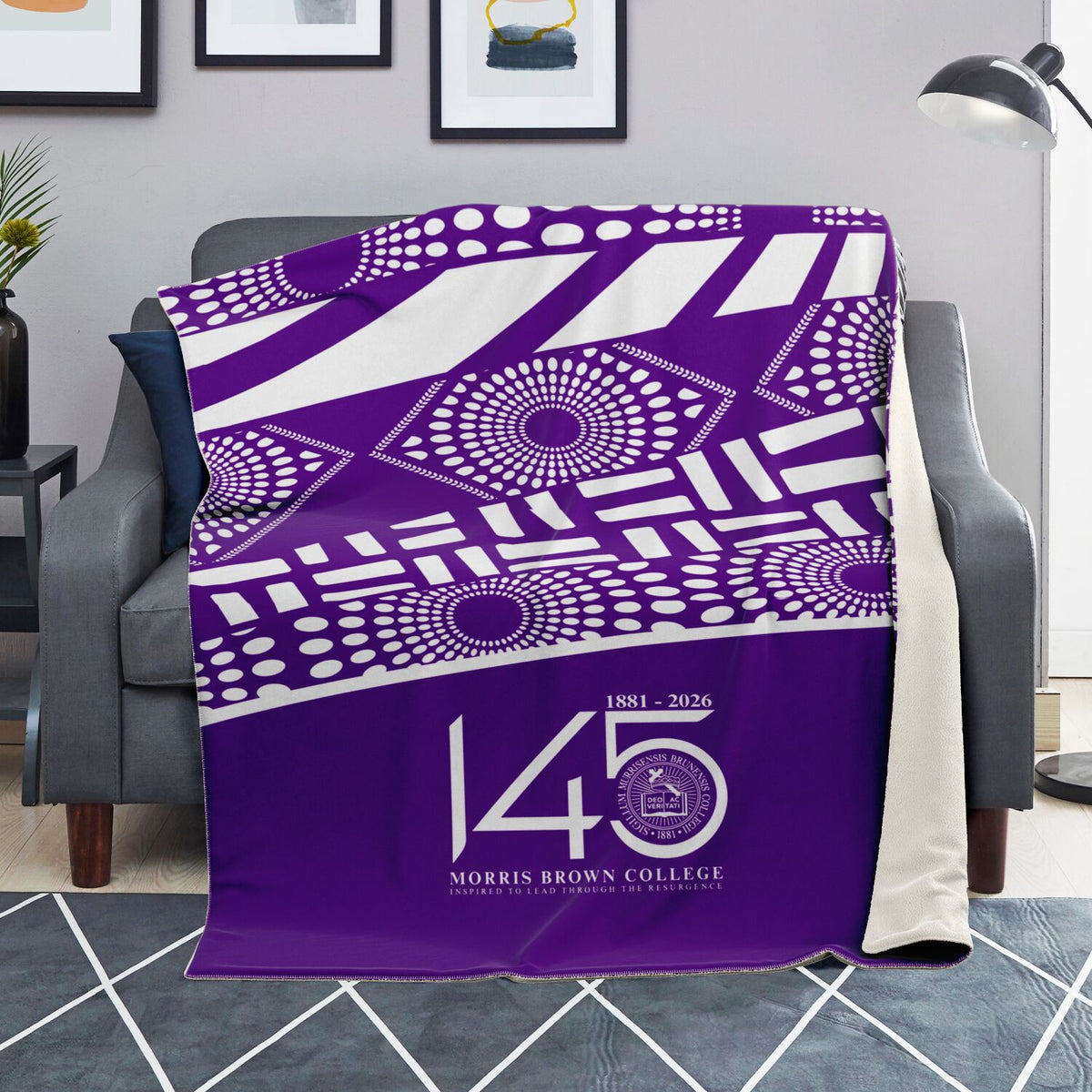 Morris Brown College HBCU Microfleece Blanket