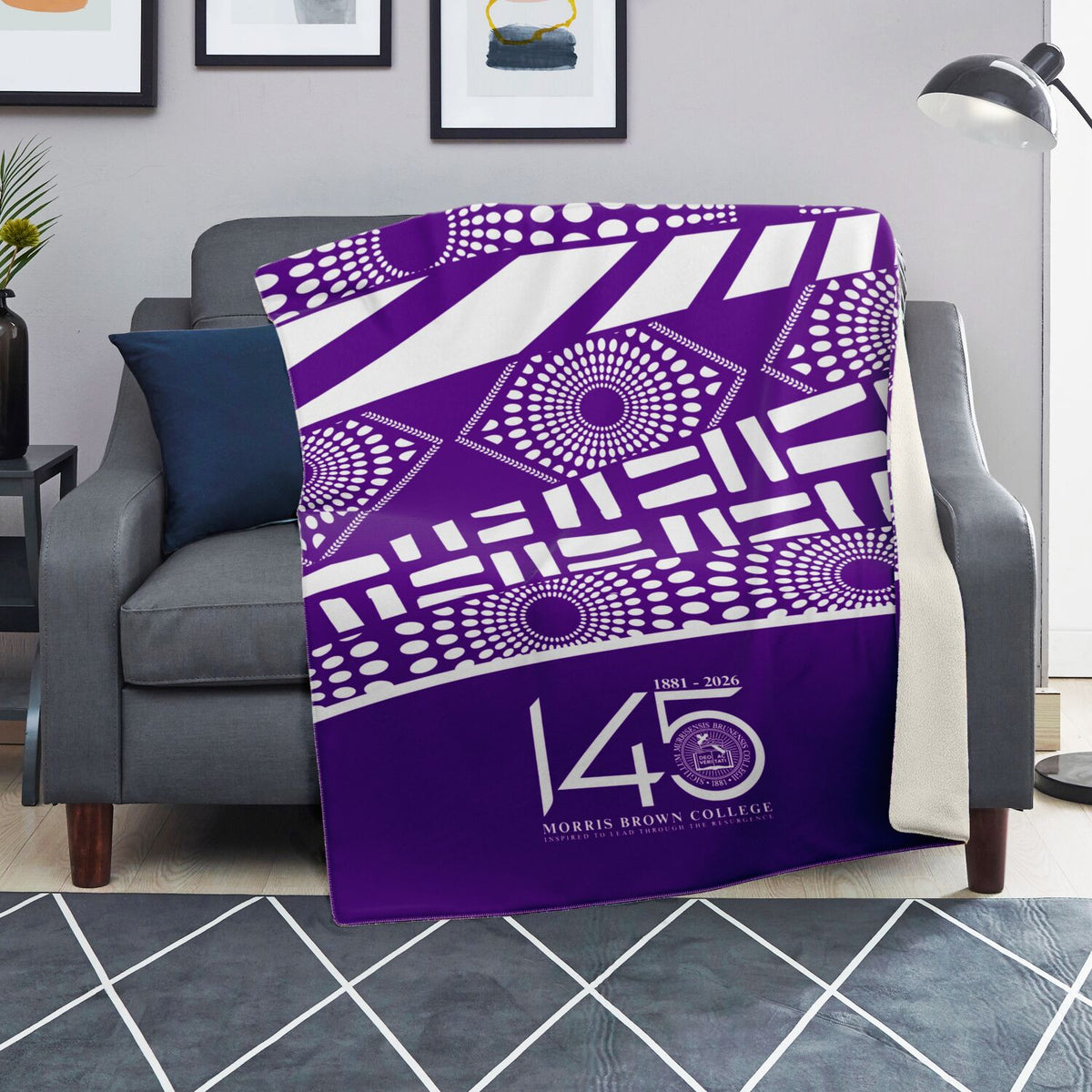 Morris Brown College HBCU Microfleece Blanket