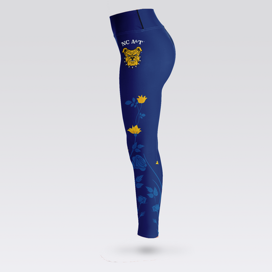 North Carolina A&T HBCU Leggings – Floral - Multiple Sizes