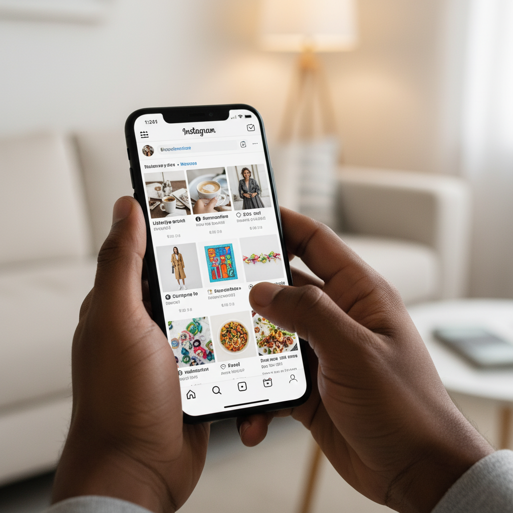 show images on the mobile screen as if they are scrolling instagram