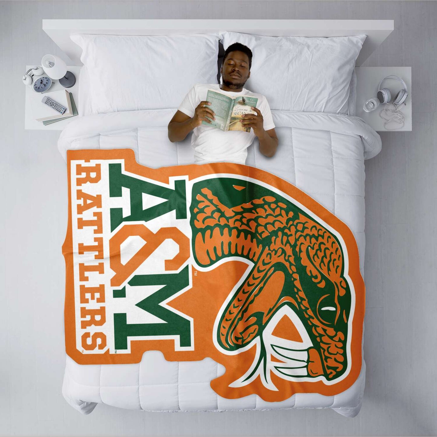 FAMU Rattlers Logo Micro-Mink Blanket