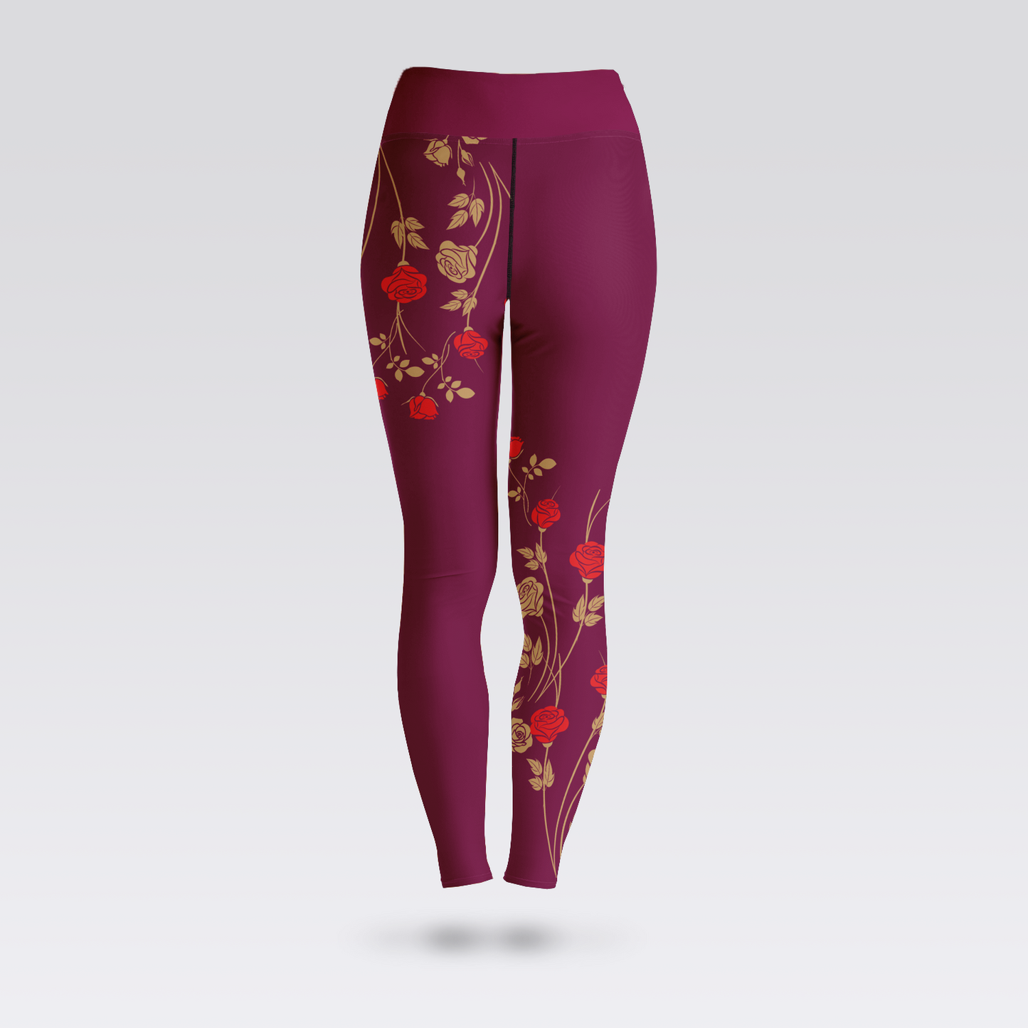 Wine Floral Leggings