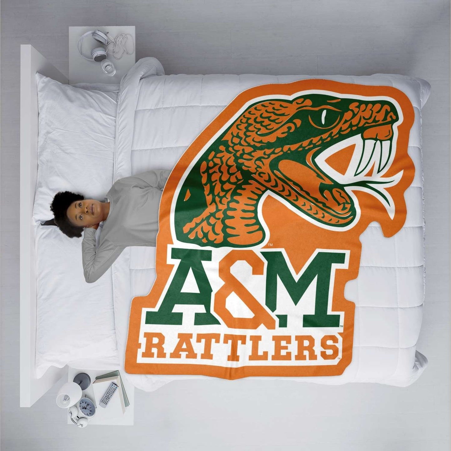 FAMU Rattlers Logo Micro-Mink Blanket