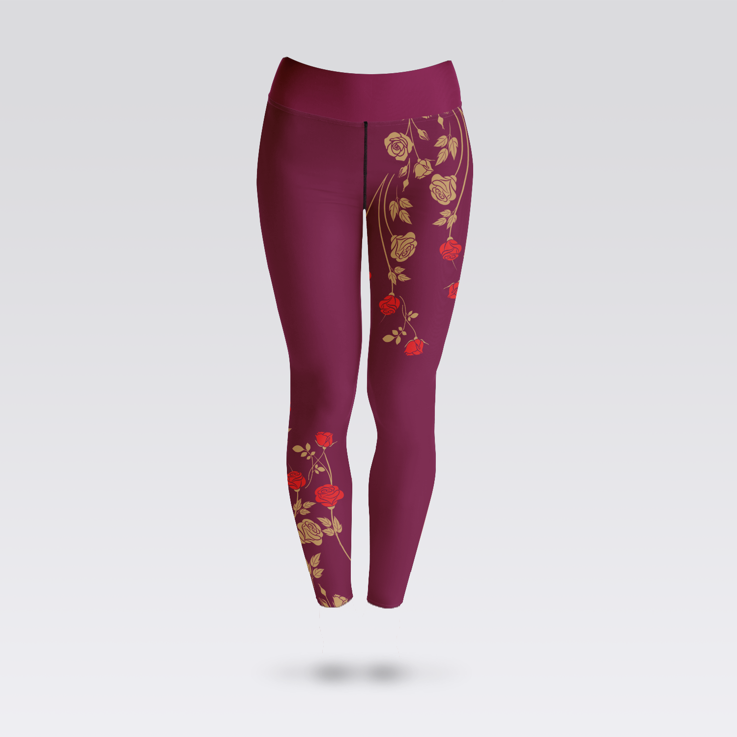 Wine Floral Leggings