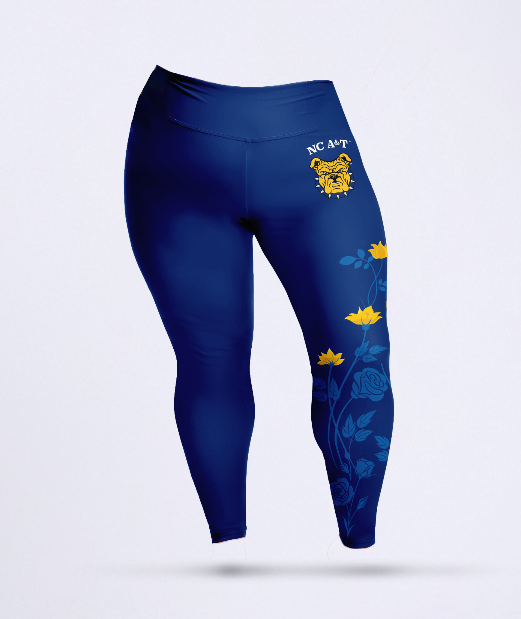 NC A&T Floral Plus Size Leggings