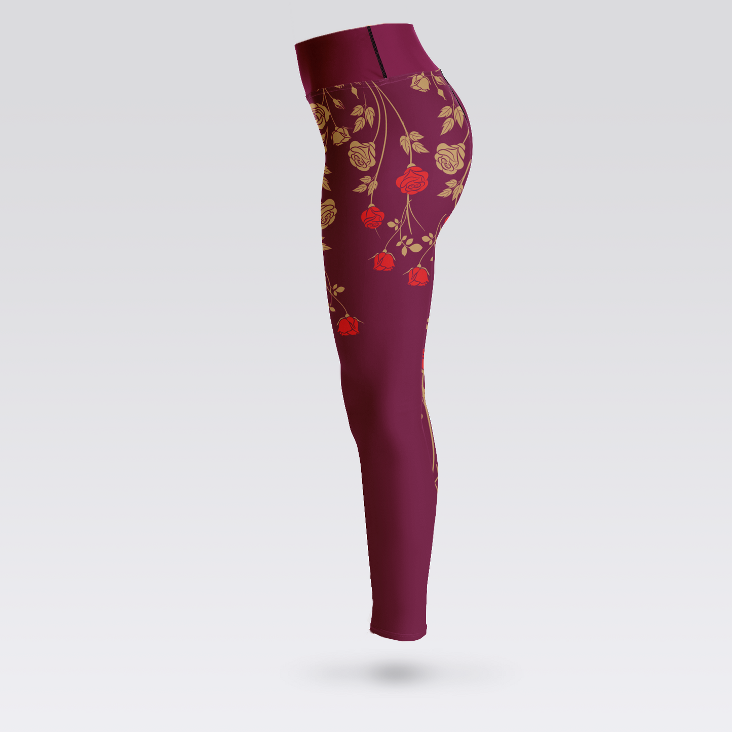 Wine Floral Leggings