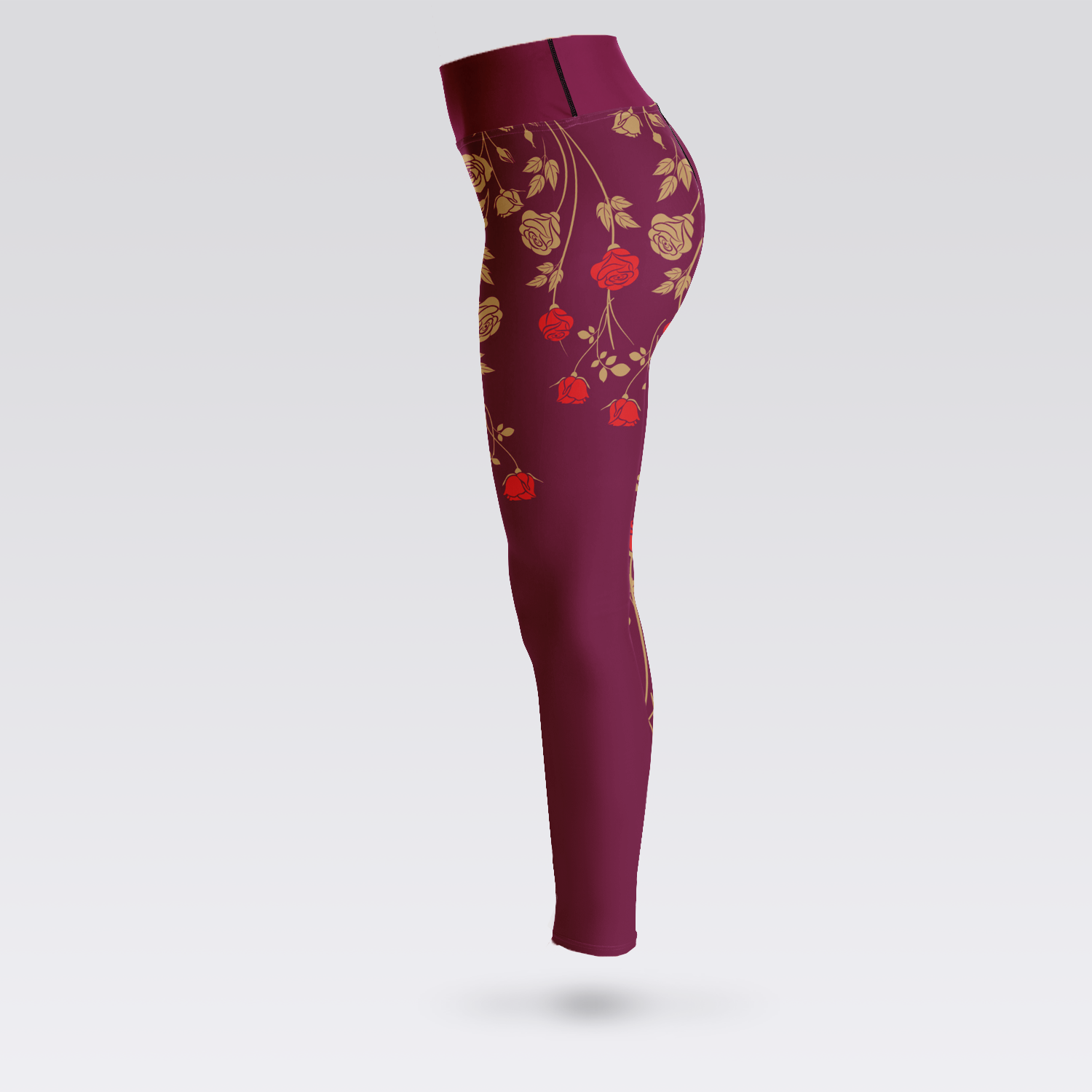 Wine Floral Leggings