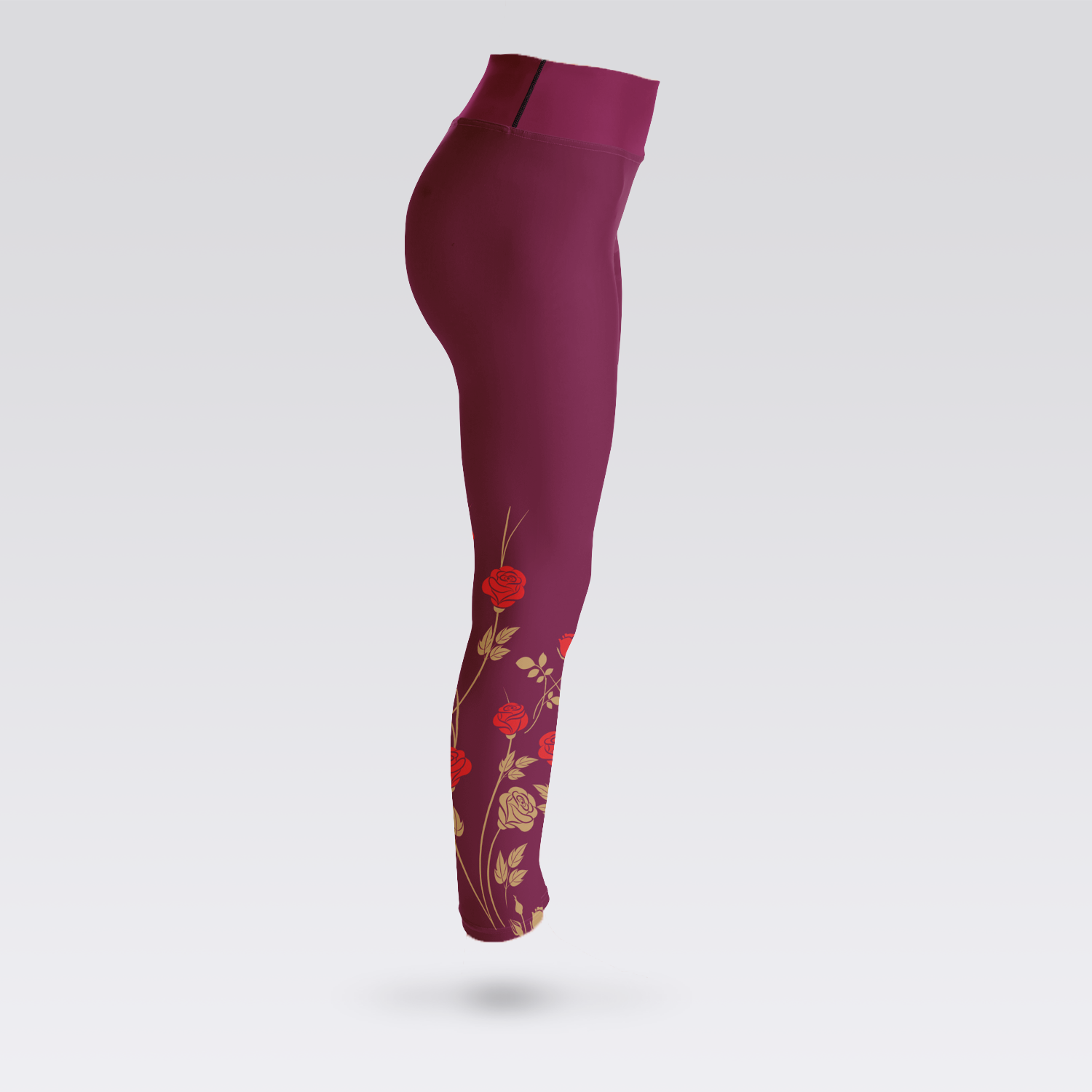 Wine Floral Leggings